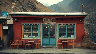 山里一家温暖的咖啡店