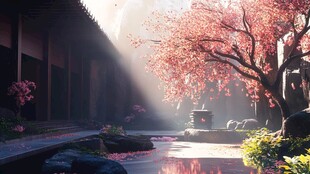 古风场景春暖花开