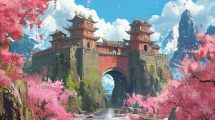 大境门插画