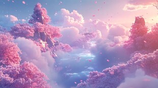 粉色的奇幻风景