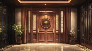 入户大门木门场景