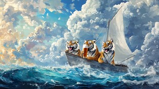 乘风破浪包装插画