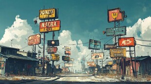 美式卡通风格场景