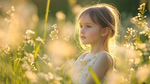 怡然自得的小女孩壁纸