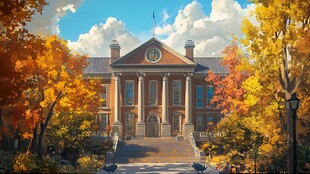 普林斯顿大学插画背景