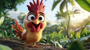 功夫卡通鸡形象