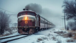 冬天里的火车头