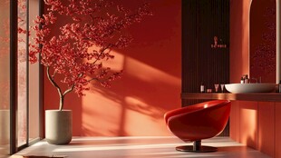 红色新中式花艺