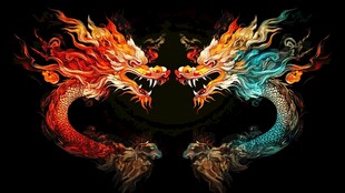 高清唯美双龙戏珠