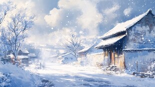 雪景古风插画