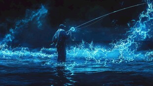 穿着雨衣被喷水的人