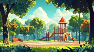游乐场插画