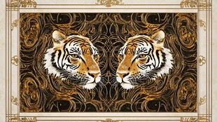 虎头虎皮纹装饰挂画