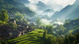 高清宽幅村寨图片
