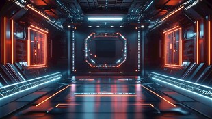 赛博朋克风格迎宾区