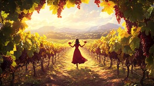 葡萄园林的女生