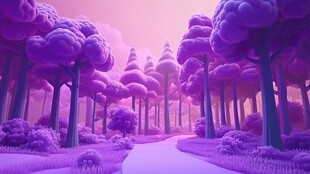 紫色森林主题场景