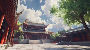 宏大寺庙场景