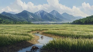 稻田鱼插画