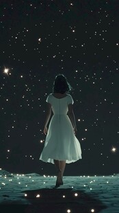 星辰大海女孩背影