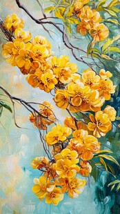 古风油画质感花卉