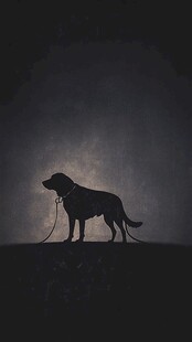 孤独的小狗插画