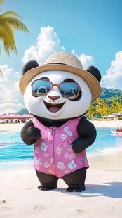 霸气熊猫健身形象