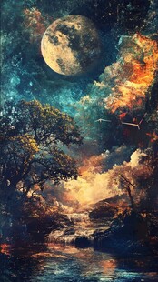 蓝月夜梦幻唯美奇幻