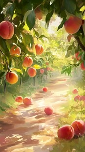 桃林插画