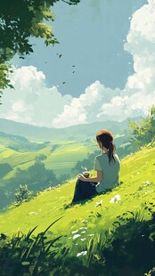 春之风影治愈系小插画