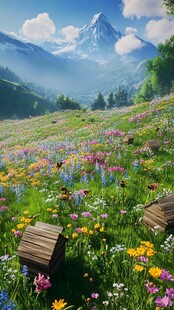 唯美梦幻花田场景