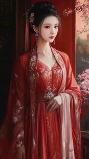 红衣少女设计古风