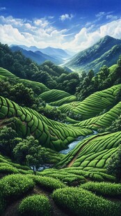 茶园风景装饰画