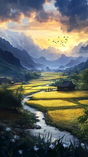 高清宽幅田园山水