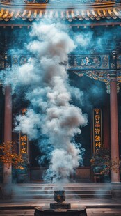 烧香拜佛烟雾