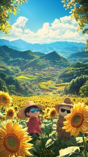 阳光向日葵小朋友