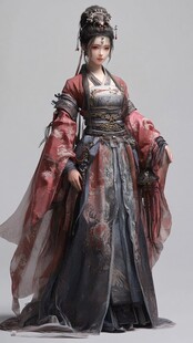 绢制古装美女人偶