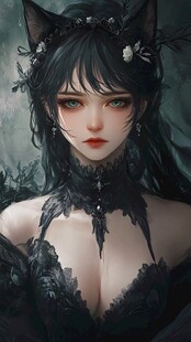 插画闪屏猫女