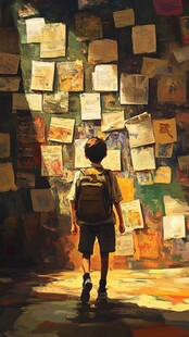 手绘追光的少年