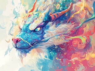 创意五行神兽插画