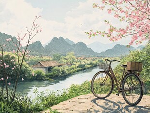 古风场景春暖花开