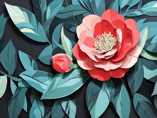 3d立体花卉牡丹