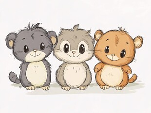 小地鼠的聚会插画