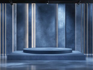 蓝色舞台展示背景