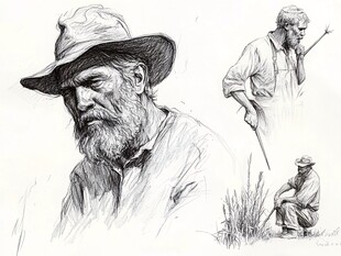 新西兰素描线描鼠绘