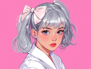 板绘少女插画