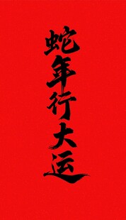 矢量蛇年行大运书法字