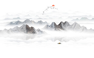 新中式抽象山水画