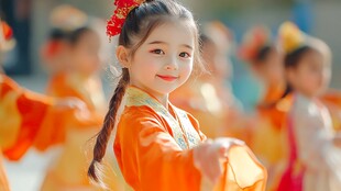 穿汉服的小姑娘