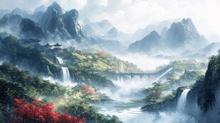 高清古风山水